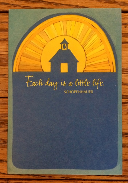 card with Schopenhauer quote